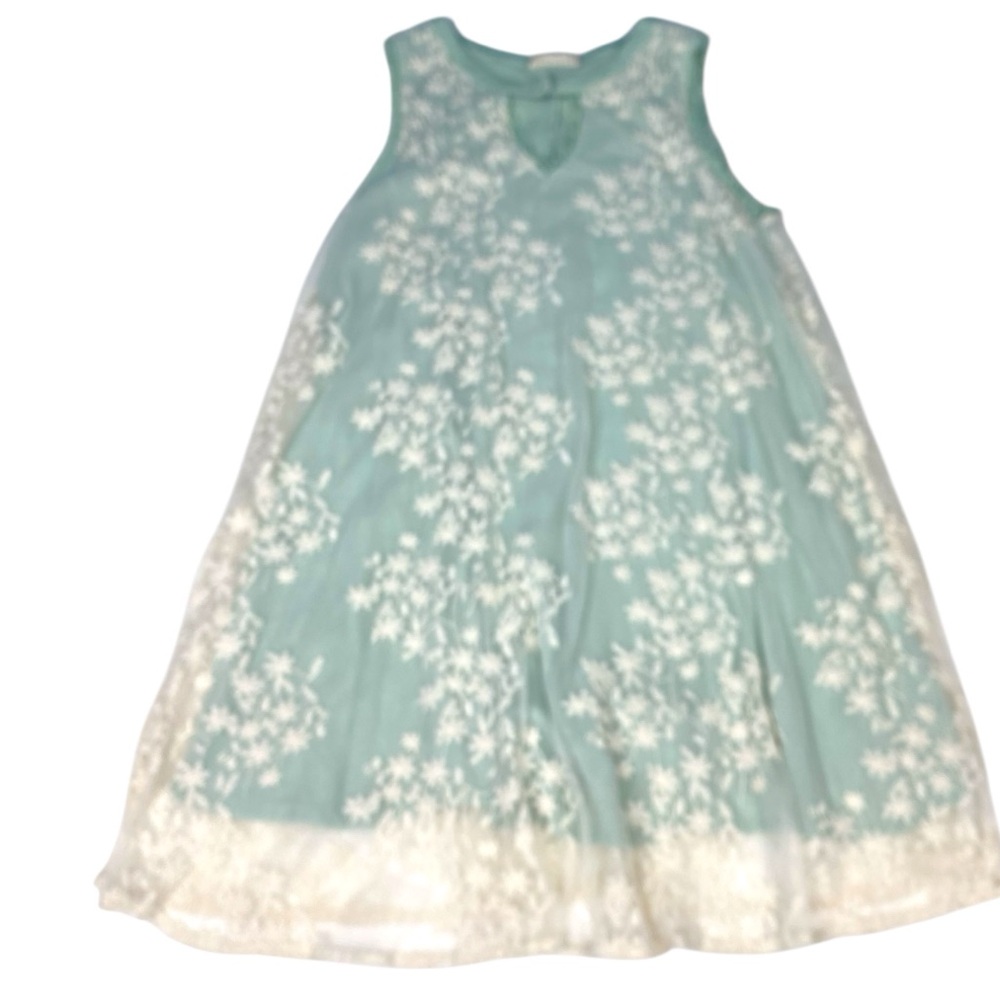 Altar’d State Women Medium Dress Mini Mint Lace Layer Sleeveless Boho Hippie